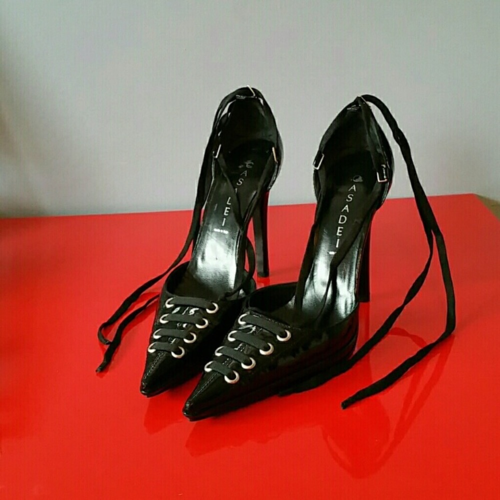 🔥RARE🔥 Casadei Leather Lace-up Stiletto Heels